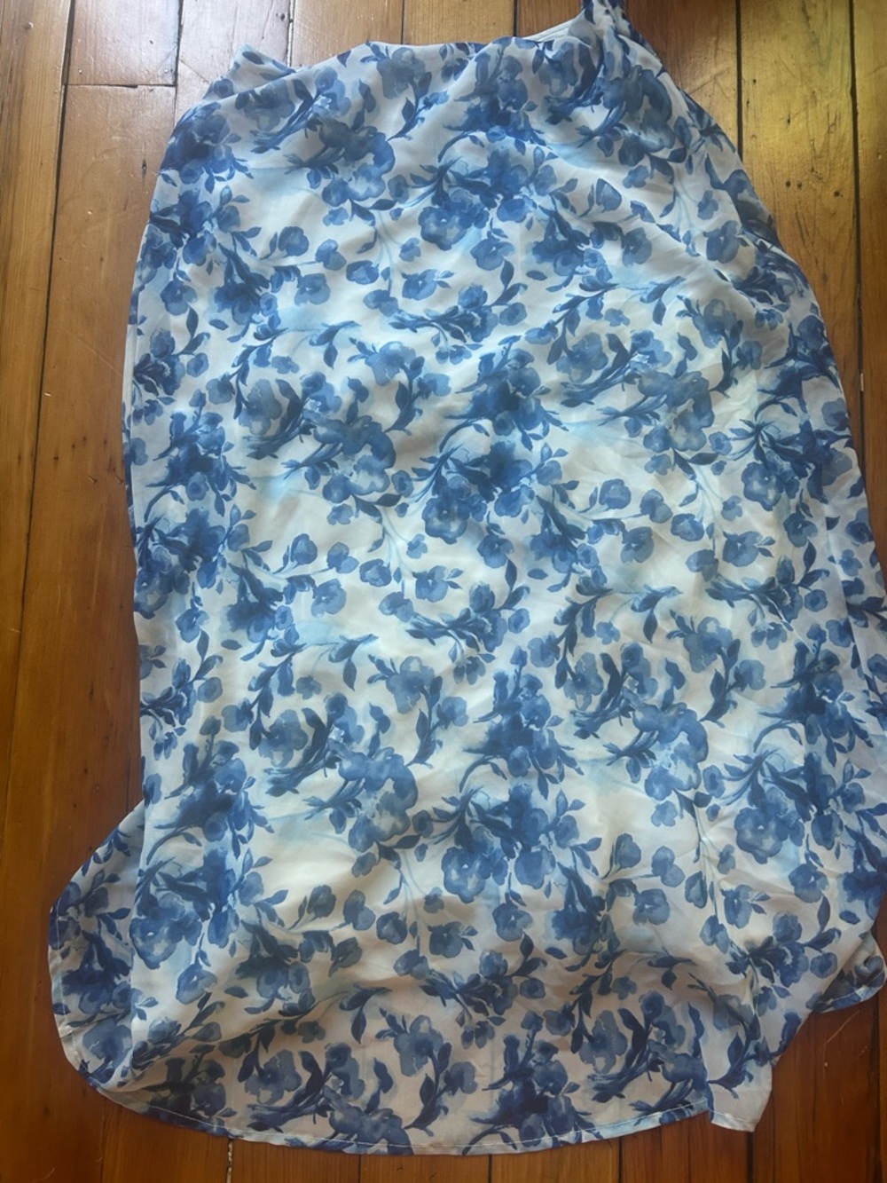 Abercrombie & Fitch Blue and White Floral Midi Skirt